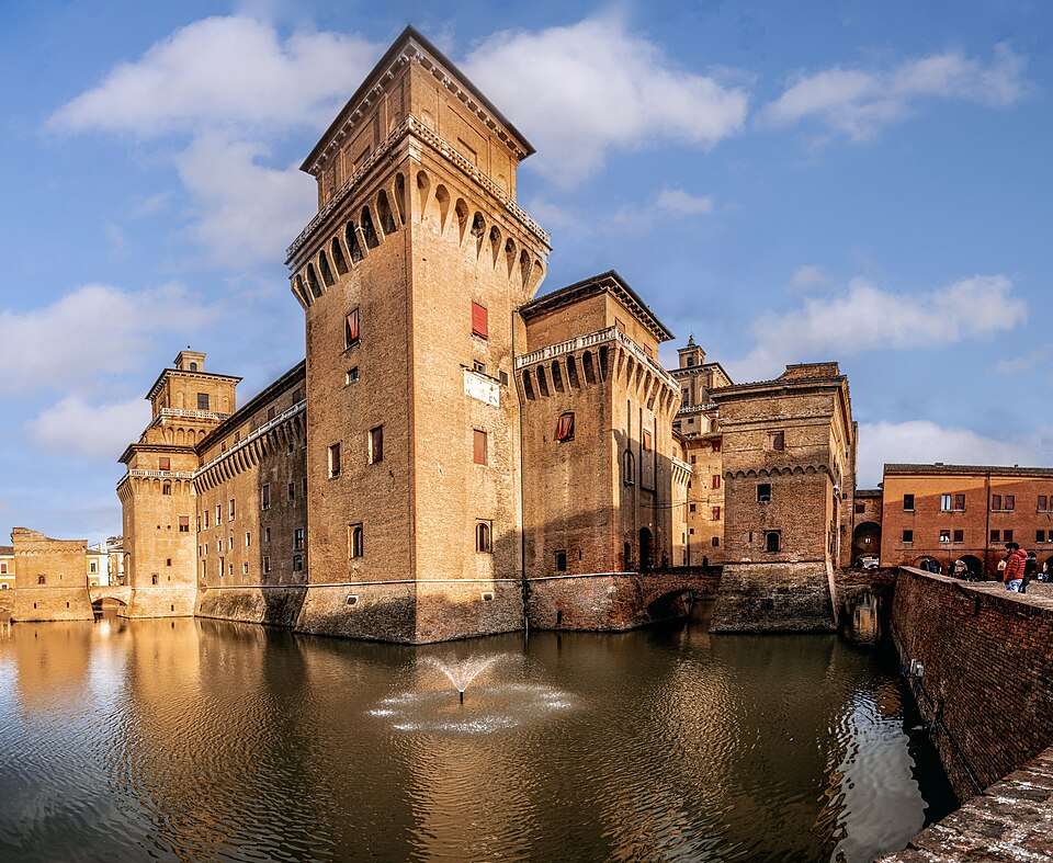 The moated Castello Estense, Ferrara